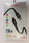 Picture of Super Fast 20W Charging USB-C to Lightning Cable | Ven Dens - Black (VD-0322)