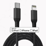 Picture of Super Fast 20W Charging USB-C to Lightning Cable | Ven Dens - Black (VD-0322)