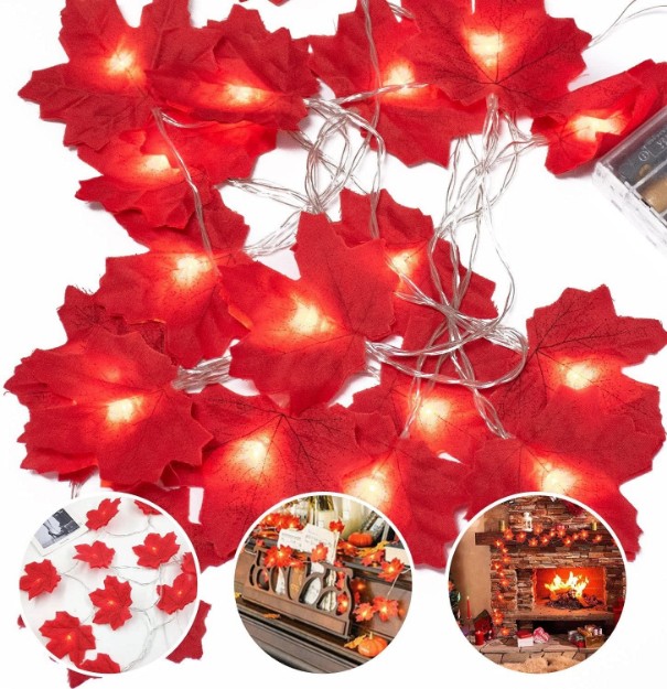 Picture of Autumn Decorations, Fairy Lights, 20 Maple Leaf Light, Indoor Lights