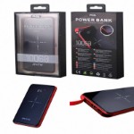 Picture of DT543 Power Bank Absolut Wireless 10000mAh, 5V/2A, LCD Digital Screen (Lightning,Micro USB,Type C) Red