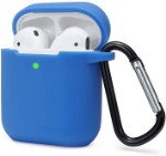 Picture of AirPods Case Cover For AirPods 2nd & 1st Generation, Silicone Shockproof AirPods Case Cover [Front LED Visible][Support Wireless Charging][Extra Protection] With Hook