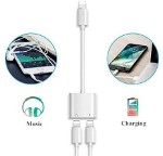 Picture of 2 in 1 Dual Lightning iPhone Adapter & Splitter, Adapter Dual Converter Cable Headphone Music + Charge With Lightning Cable - copy