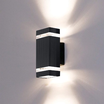 Picture of Outdoor 1002 LED Wall Lamp, Aluminum Up/Down Outside Wall Light Exterior Wall Sconce, 2* 5W 6400K Cold White Bulbs