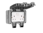 Picture of  Double Weatherproof Socket Switched IP66 WP22 BG - 13A-2Gang