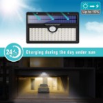 Picture of Solar Lights Outdoor, HETP Upgraded 78 LED Solar Motion Sensor Security Lights - Powered Lights Waterproof Wireless Wall Lights Solar Lamps 