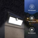 Picture of Solar Lights Outdoor, HETP Upgraded 78 LED Solar Motion Sensor Security Lights - Powered Lights Waterproof Wireless Wall Lights Solar Lamps 