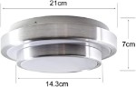 Picture of 12W Flush Mount Ceiling Light,960LM,20 * 20 * 8cm,LED Ceiling Lamp,Brush Aluminum Ceiling Light,Modern Waterproof LED Panel Light