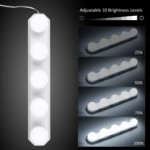 Picture of LED Vanity Mirror Lights Dimmable - Light for Make up Bath Mirror Lamps 3 Color - 5 Bulbs 7.55ft Long USB Cable