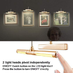 Picture of  Picture Light Remote Control AA Battery Operated Wall Lights with 180 Degree Swing Arm and Brightness Dimmable Display Lamp Timer for Dartboard Painting Portrait Art