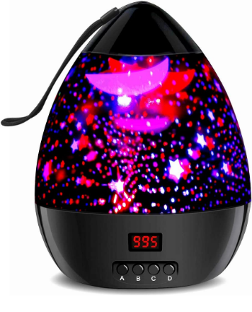 Picture of Projector Night Light with Timer Rotating Star Light | Colourful LEDs Lamp | Black