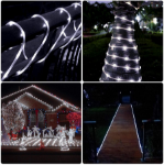 Picture of Outdoor Rope Lights Mains Powered, Waterproof Outdoor String Lights, 10M 100 LED 8 Modes Cool White Rope Lights, Timer, Low Voltage.
