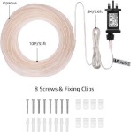 Picture of Outdoor Rope Lights Mains Powered, Waterproof Outdoor String Lights, 10M 100 LED 8 Modes Cool White Rope Lights, Timer, Low Voltage.
