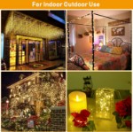 Picture of Fairy Lights String Lights Battery Operated,100 LED Copper Wire Lighting with 8 Modes Remote Control IP67 Waterproof for Indoor Outdoor Halloween Party Wedding Bedroom