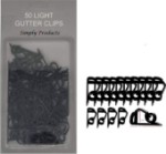 Picture of 50 Gutter Hanging Hooks/Clips for Outdoor Christmas Xmas String Lights (Black)