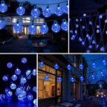 Picture of Solar Garden Lights Outdoor | 30LED 16Ft/5M Globe String Lights, Solar Fairy Lights Waterproof 8 Modes Indoor/Outdoor Solar Lights | Blue