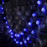 Picture of Solar Garden Lights Outdoor | 36ft 60 LED Solar String Lights Waterproof, Solar Powered Crystal Ball Indoor/Outdoor Fairy Lights | Blue