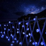 Picture of Solar Garden Lights Outdoor | 36ft 60 LED Solar String Lights Waterproof, Solar Powered Crystal Ball Indoor/Outdoor Fairy Lights | Blue