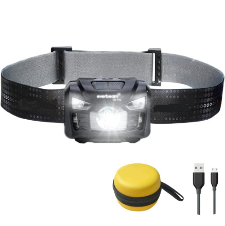 Picture of LED Head Torch Headlamp, Motion Sensor Control, 650 Lumen Bright 30 Hours Runtime 1200mAh Battery