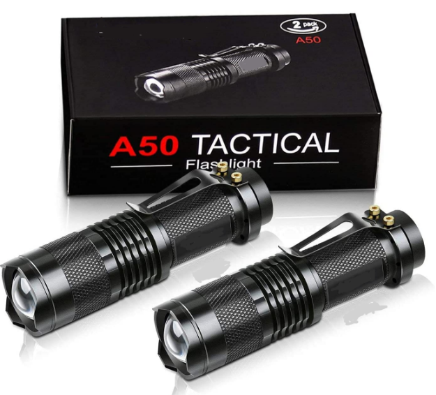 Picture of Small LED Torches, 300 Lumens Super Bright Mini Torch Flashlight with 3 Modes and Adjustable Focus Pack of 2 
