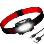 Picture of Head Torch Rechargeable, 1500L Super Bright LED Lightweight Waterproof Headlamp Headlight with Red Warning Lights