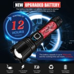 Picture of Torches Led Super Bright, 10000 Lumens Rechargeable Torch XHP70.2, Tactical Flashlight Battery PoweredEmergency(with 5000mAh Battery)