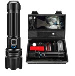 Picture of Torch LED Super Bright, Rechargeable LED Torch 10000 Lumens, Tactical Flashlight with Holster, IP67 Waterproof, 5 Light Modes(with 26650 battery)