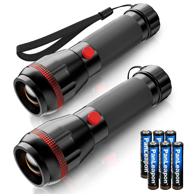Picture of LED Torch [Pack of 2] Mini Small Torches, Zoomable 2 Modes 70 Lumens, Adjustable Focus, Batteries Included