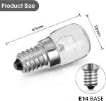 Picture of Oven Bulbs 2 Pack, Techgomade Oven Bulbs 25W 300C, E14 Socket, 2700K Warm White, Dimmable, Ideal for Oven, Microwave, Salt Lamp Light Bulbs