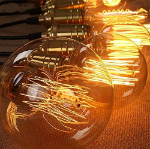Picture of Light Bulbs 40W E27 ES Edison Screw Bulb Dimmable Filament Light Bulb Retro Old Fashioned Globe Bulb, Pack of 2